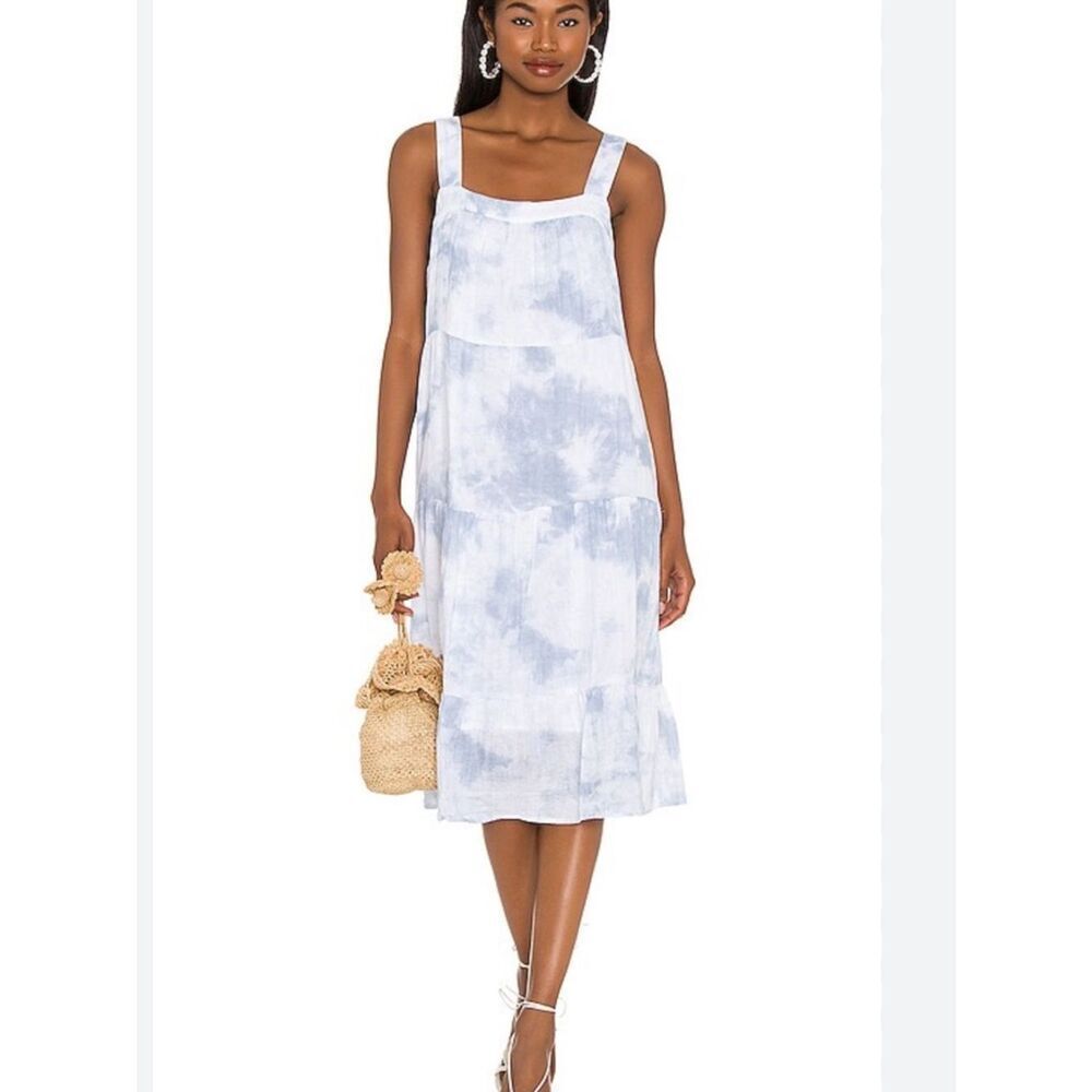 Rails Amaya Dress in Cascade Tie Dye White Blue Women’s Medium